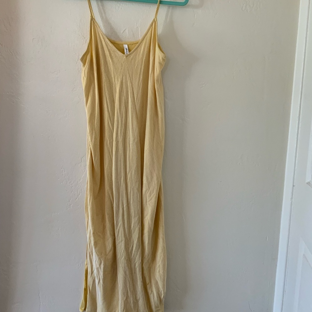 Yellow and white RVCA midi dress